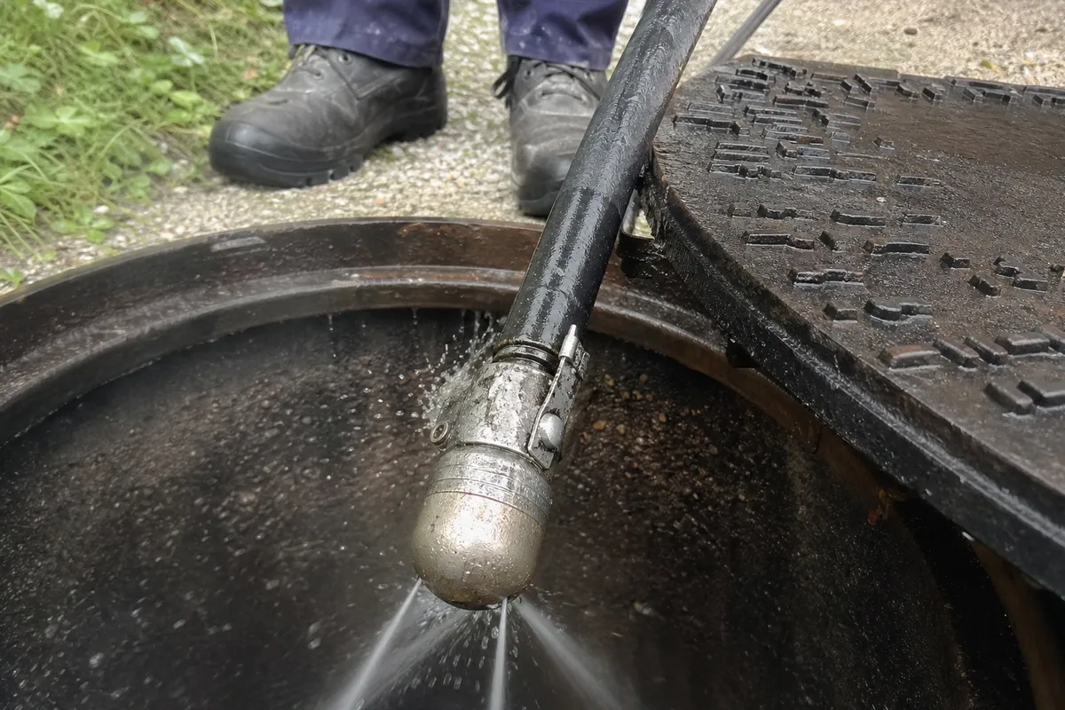 Buse hydrocurage entrant bouche égout
