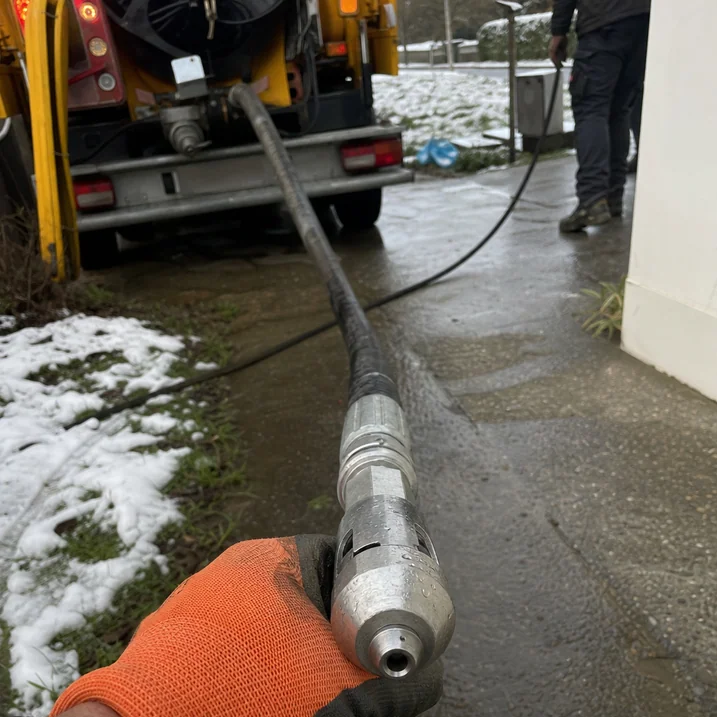 Flexible et buse d'hydrocurage déployés